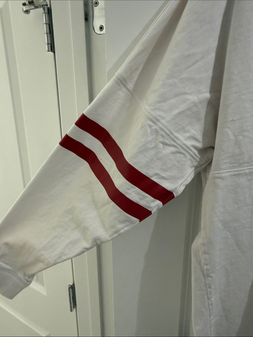 PINK Victoria's Secret White Long-Sleeve Tee with Red OU Logo - Picture 3 of 6